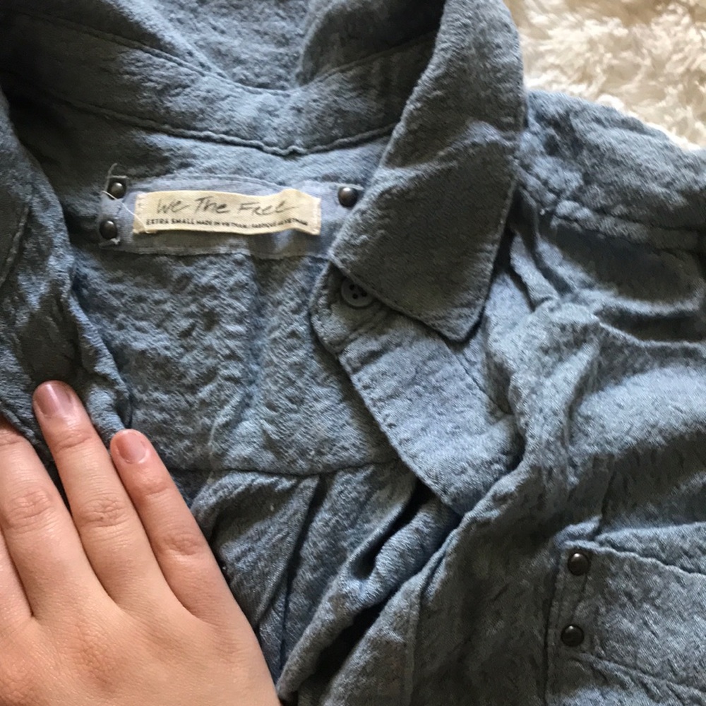 Free People Textured button down over shirt